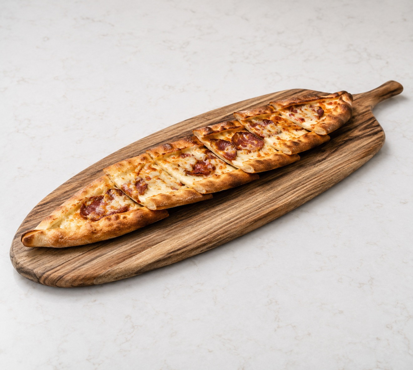 pastirma - curved & dry beef pide