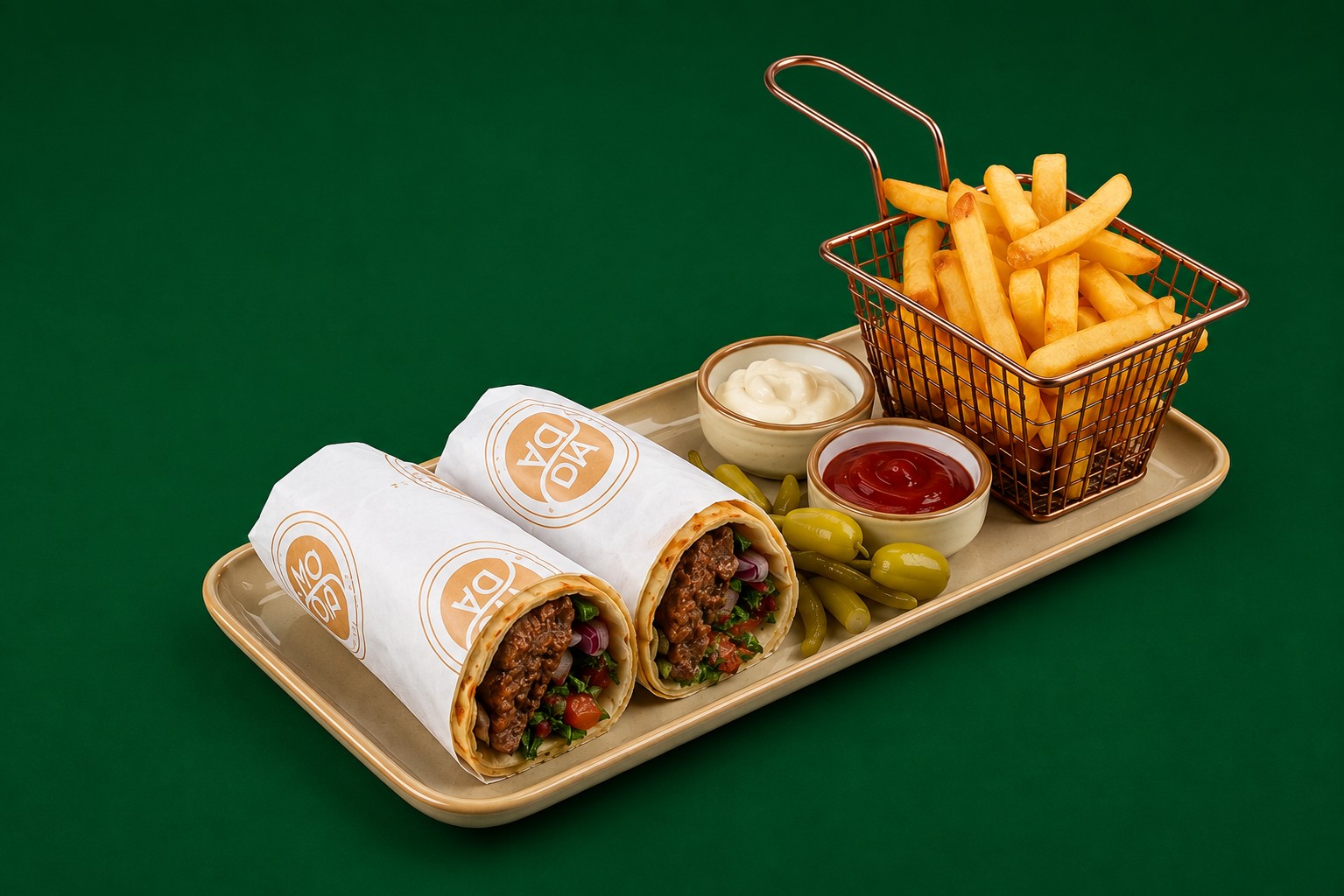 adana wrap + fountain drink