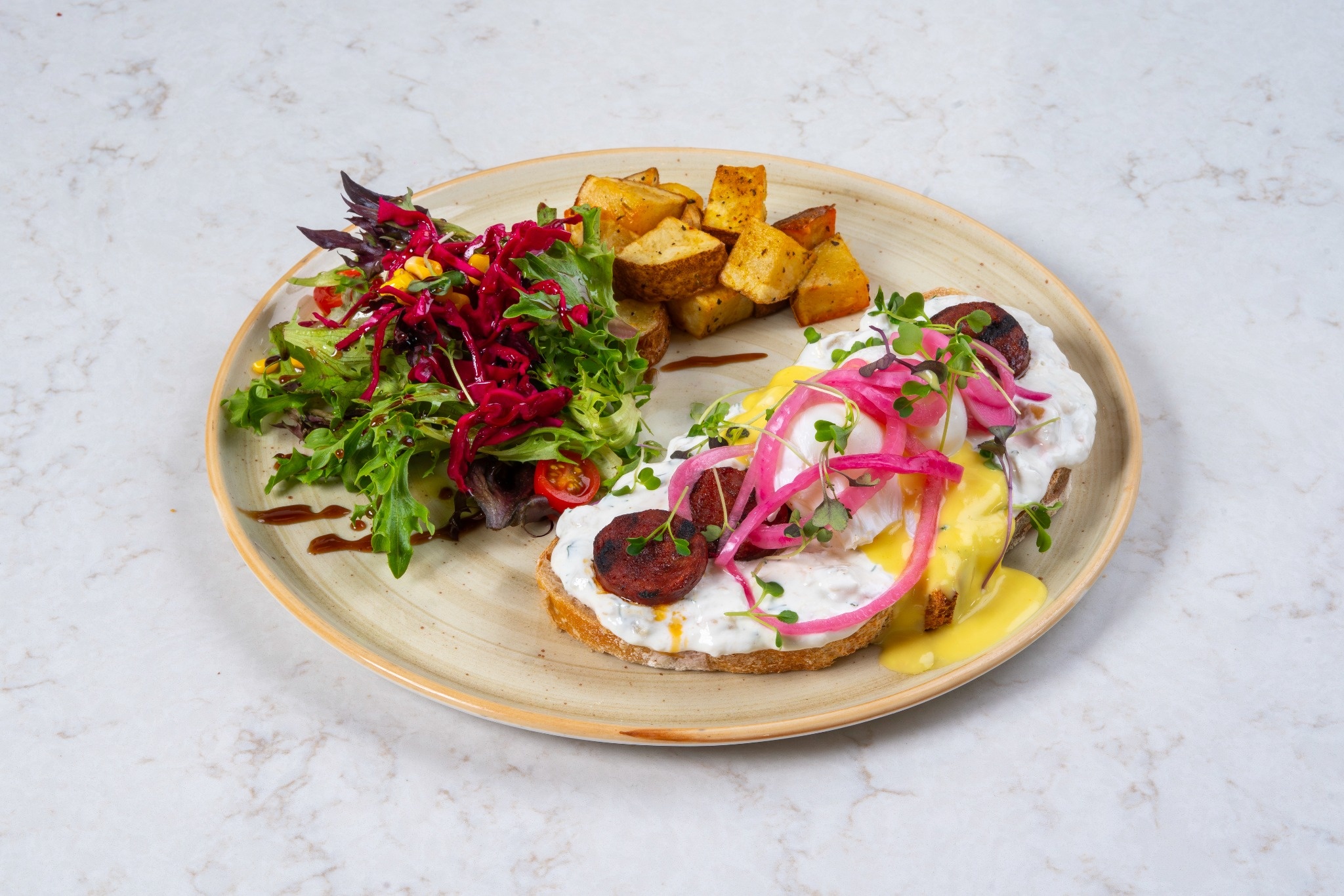grilled sucuk & eggplant labneh toast