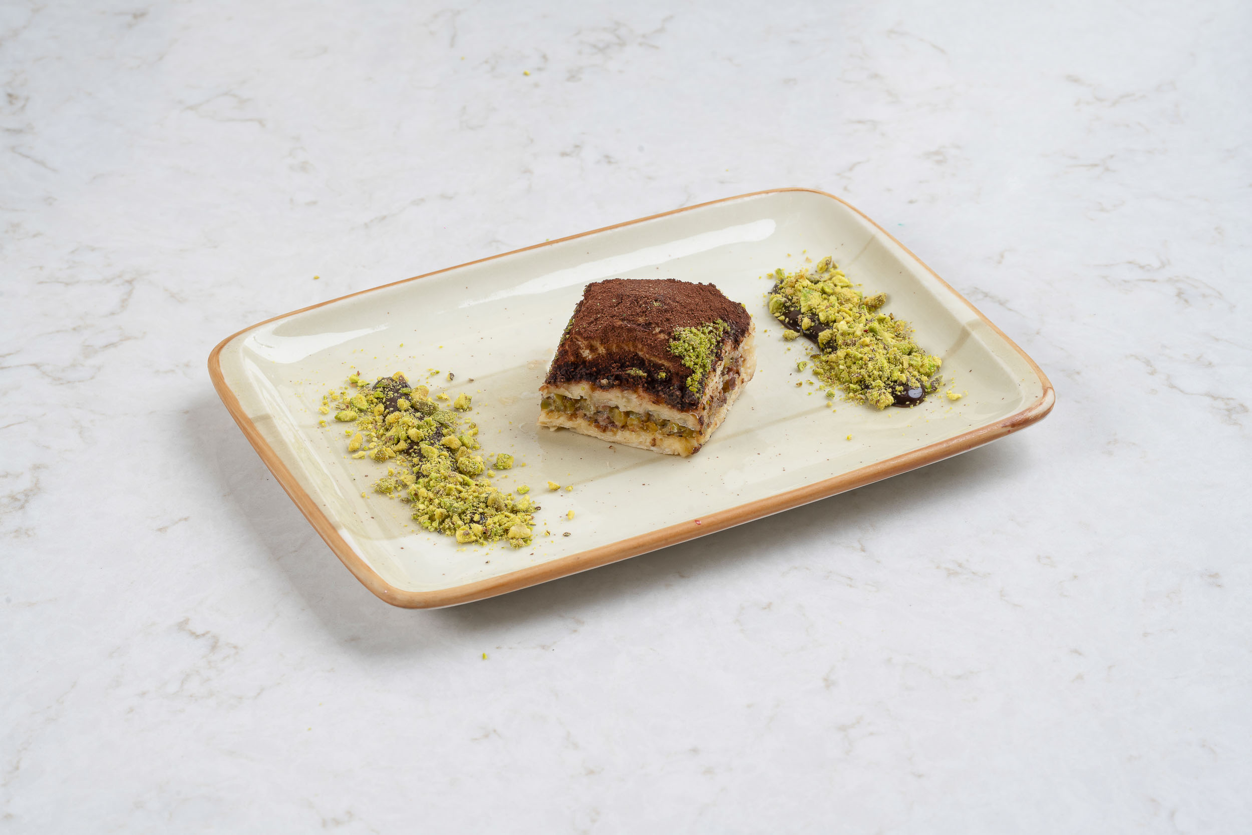 baklava cold milk with pistachio